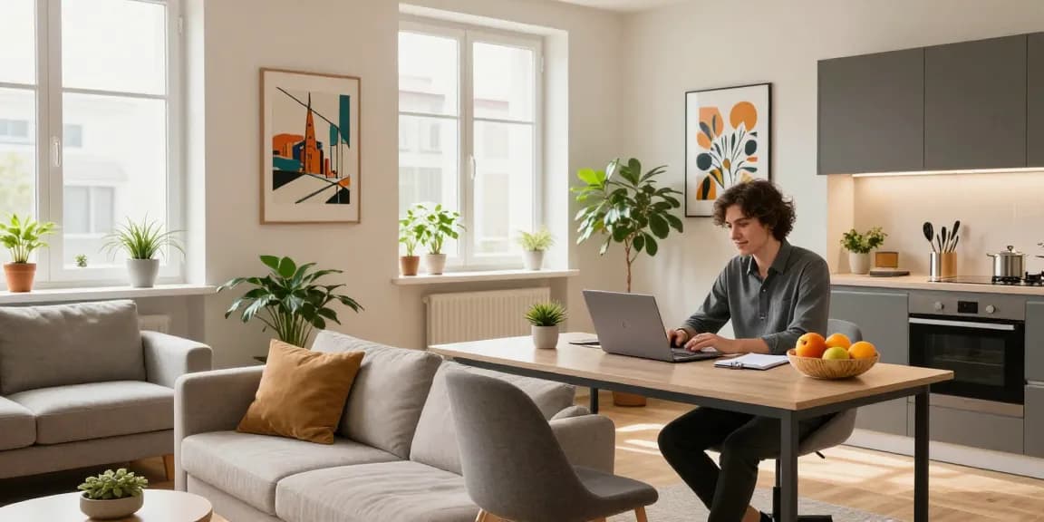 Monteurzimmer Hannover in gemütlicher Wohnung mit modernem Wohnbereich und viel Tageslicht.