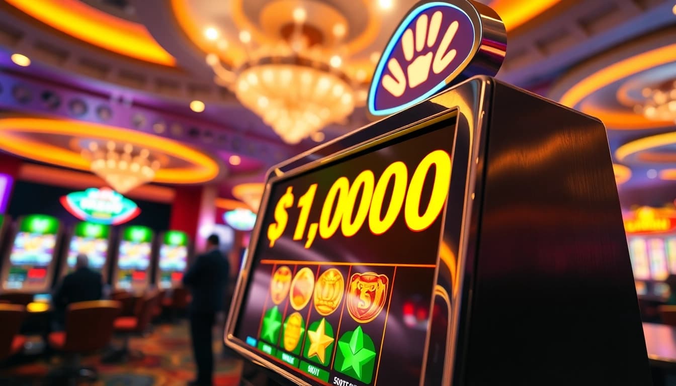 Menampilkan slot deposit 1000 dengan mesin slot mengesankan di kasino yang ramai.