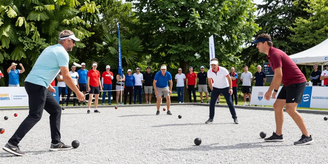 Suasana kompetisi petanque di fopikotagorontal.org dengan pemain aktif dan penonton antusias.