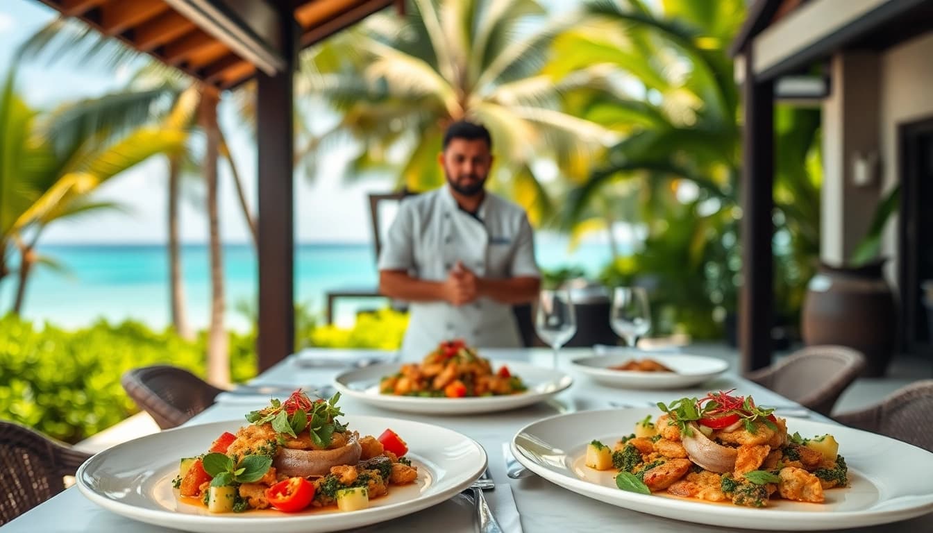 Privately catered dining experience by a private chef St Martin featuring exquisite dishes.