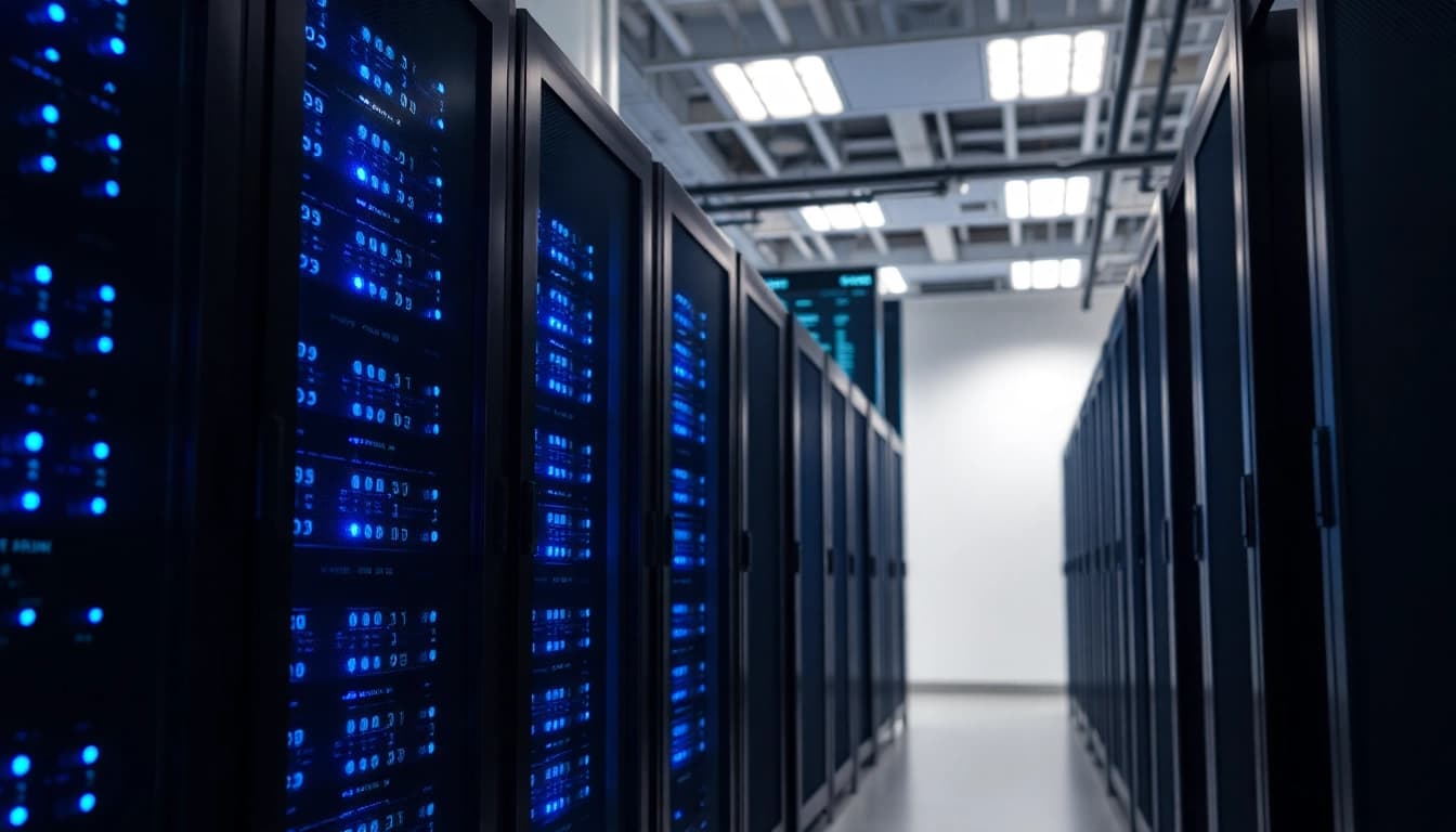 Engaging visual representation of CDN with DDoS Protection showcasing a modern data center environment.