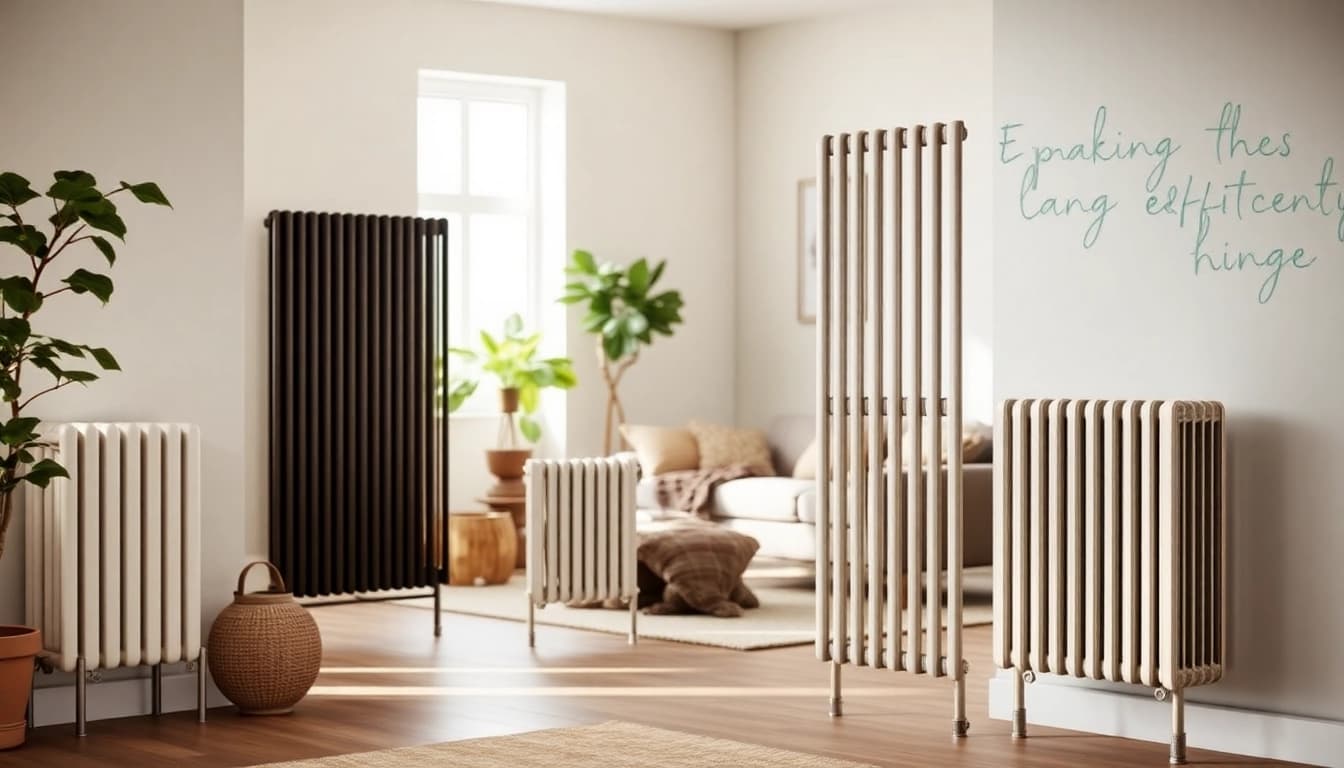heizkörper kaufen – moderne Heizkörper in einem stilvollen Wohnzimmer, die Eleganz und Funktionalität zeigen
