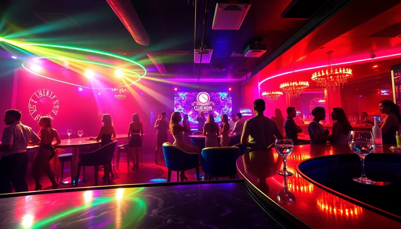 Experience the vibrant nightlife at Club sxm with stunning dancers and handcrafted cocktails.