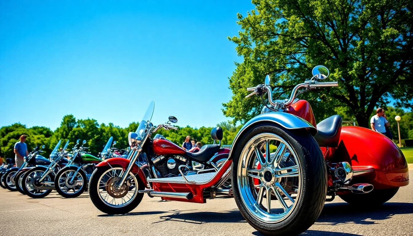 Explore the benefits of cheap street legal three wheeler trikes in a vibrant outdoor setting.