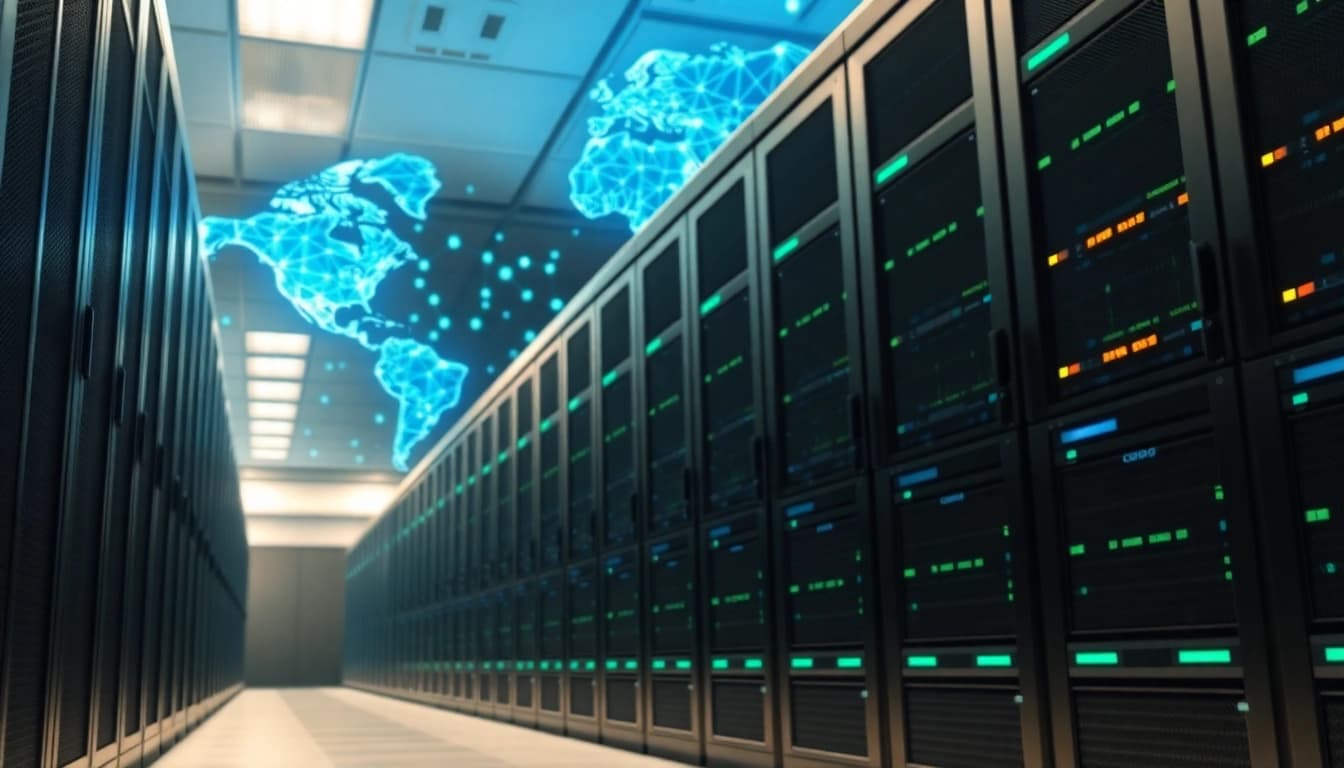 Visual representation of CDN with DDoS Protection technology enhancing global internet security.