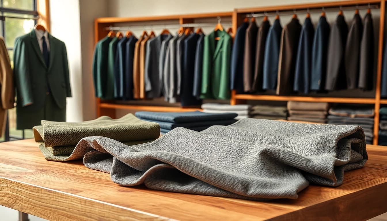 Punta di Roma stoffen tonen rijke texturen en levendige kleuren in een stijlvolle boutique.