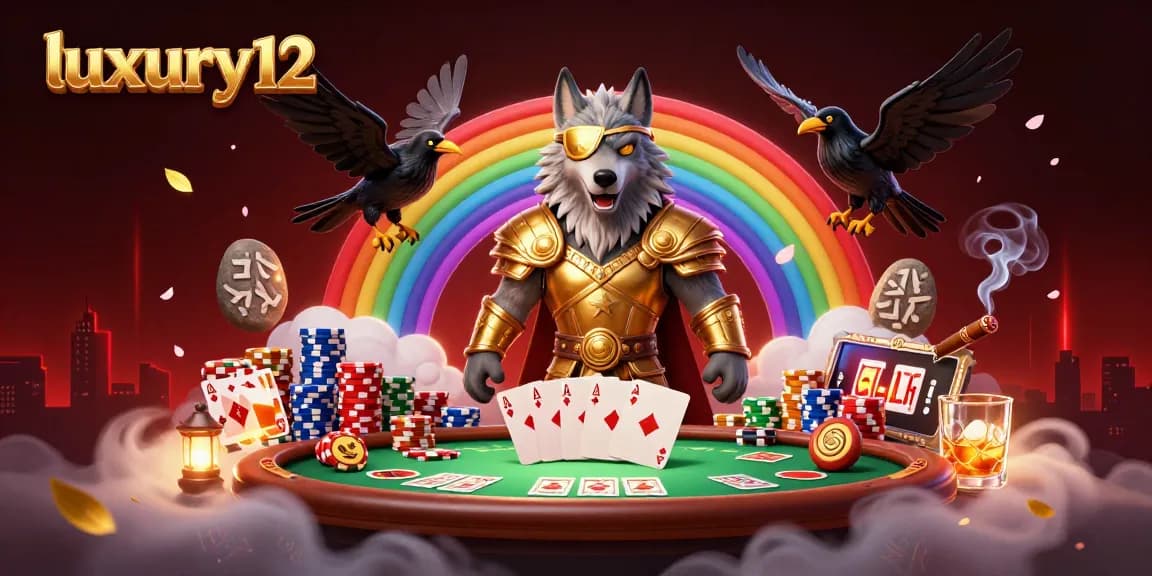 Engage with luxury12 in a vibrant casino scene featuring Odin and mythical elements.