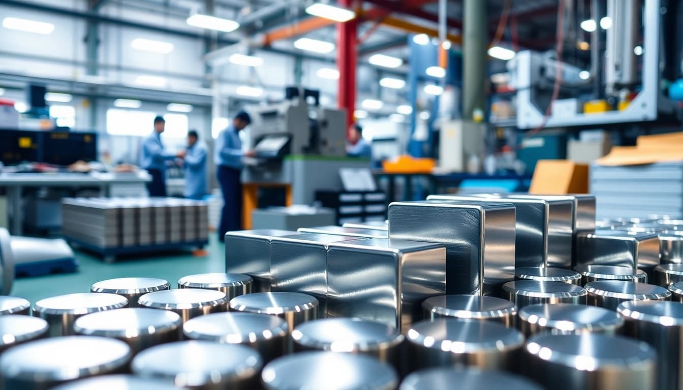 Showcasing an NdFeB magnets manufacturer in China with advanced technology and skilled workers featuring precision processes.