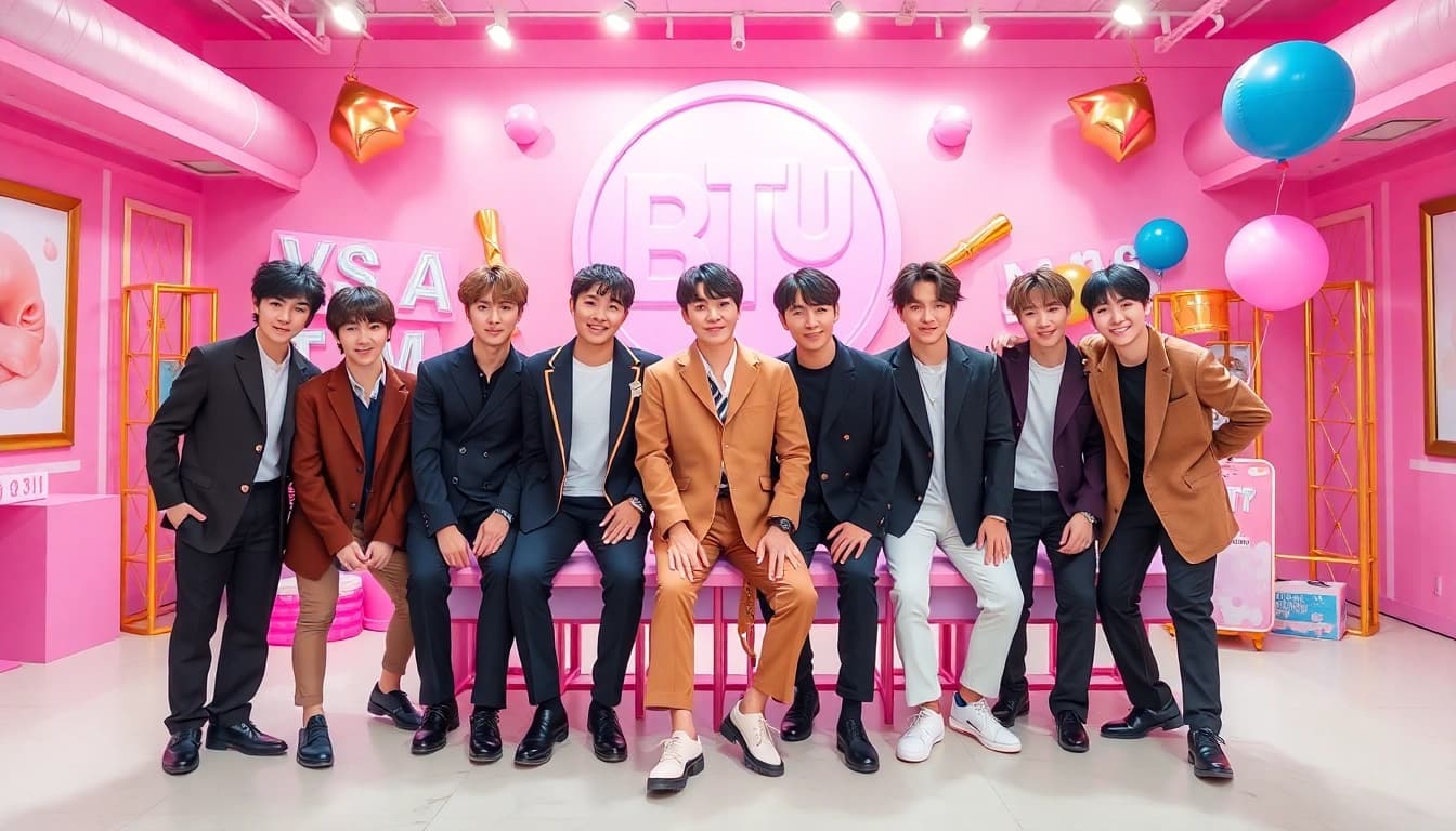 Engaging portrait of BTS members showcasing their unique styles and personalities in K-pop culture.