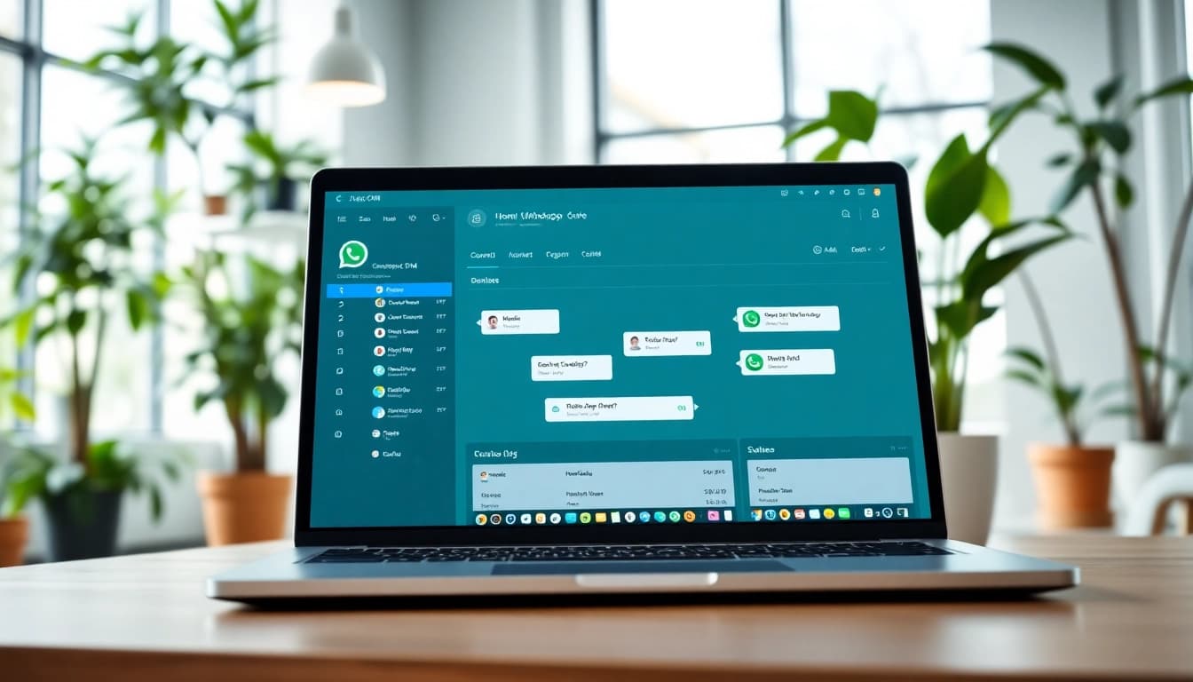 Visual representation of what is a CRM for WhatsApp in a modern office showcasing customer interaction.