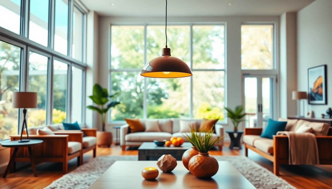 Shop ModernLighting in elegant living room with stylish fixtures and cozy ambiance.