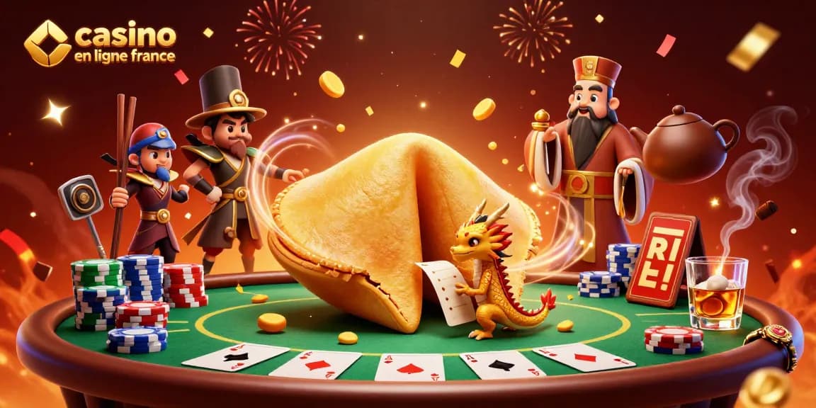 Jouez passionnément au casino en ligne France avec une illustration captivante de personnages de jeu et d'éléments immersifs.