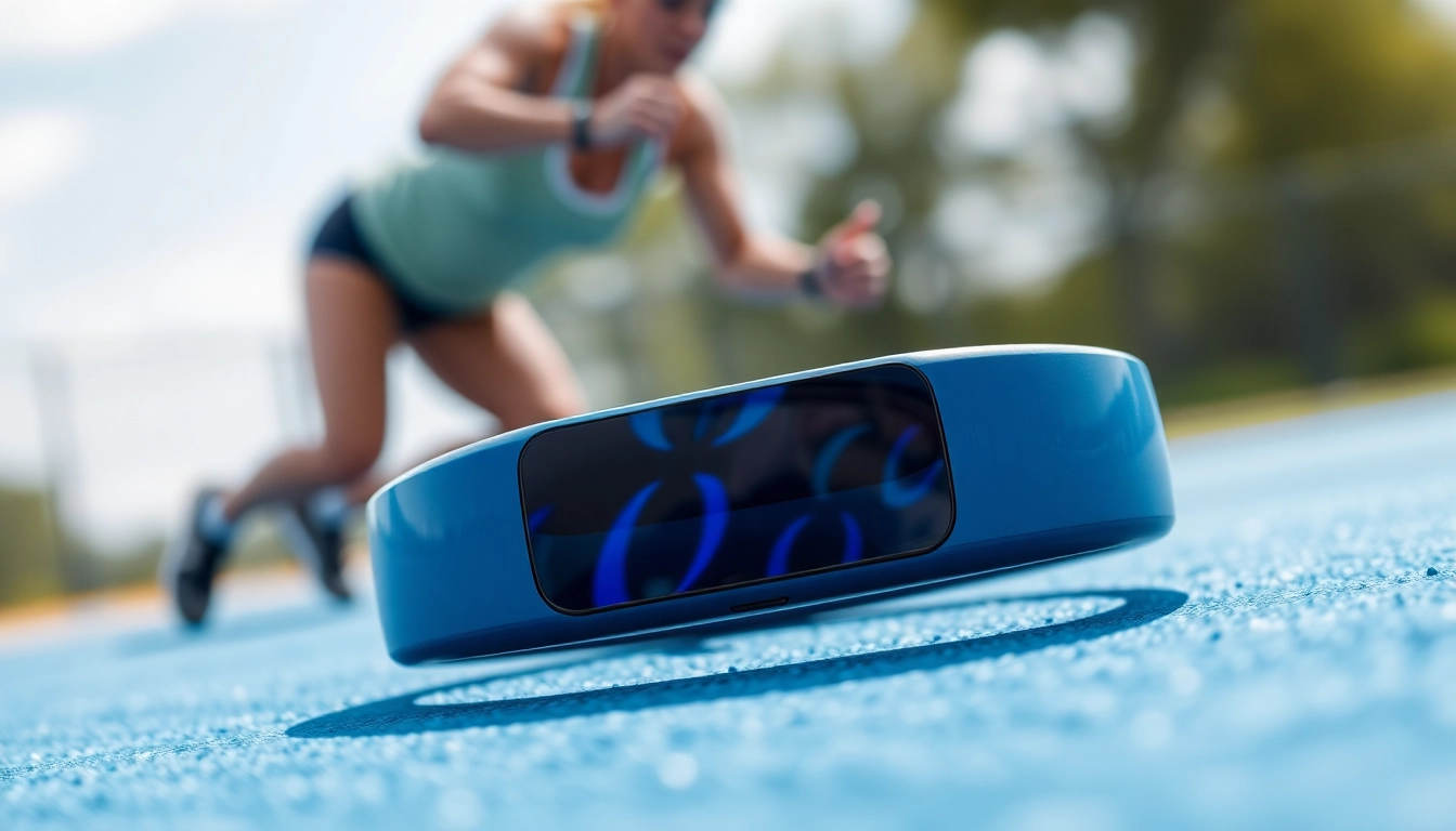 Pulsera power balance destacando sus características holográficas en un entorno deportivo.