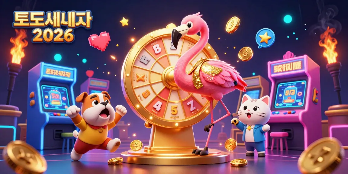 2026년 최고의 토토사이트를 강조하는 생동감 넘치는 게임 쇼 장면