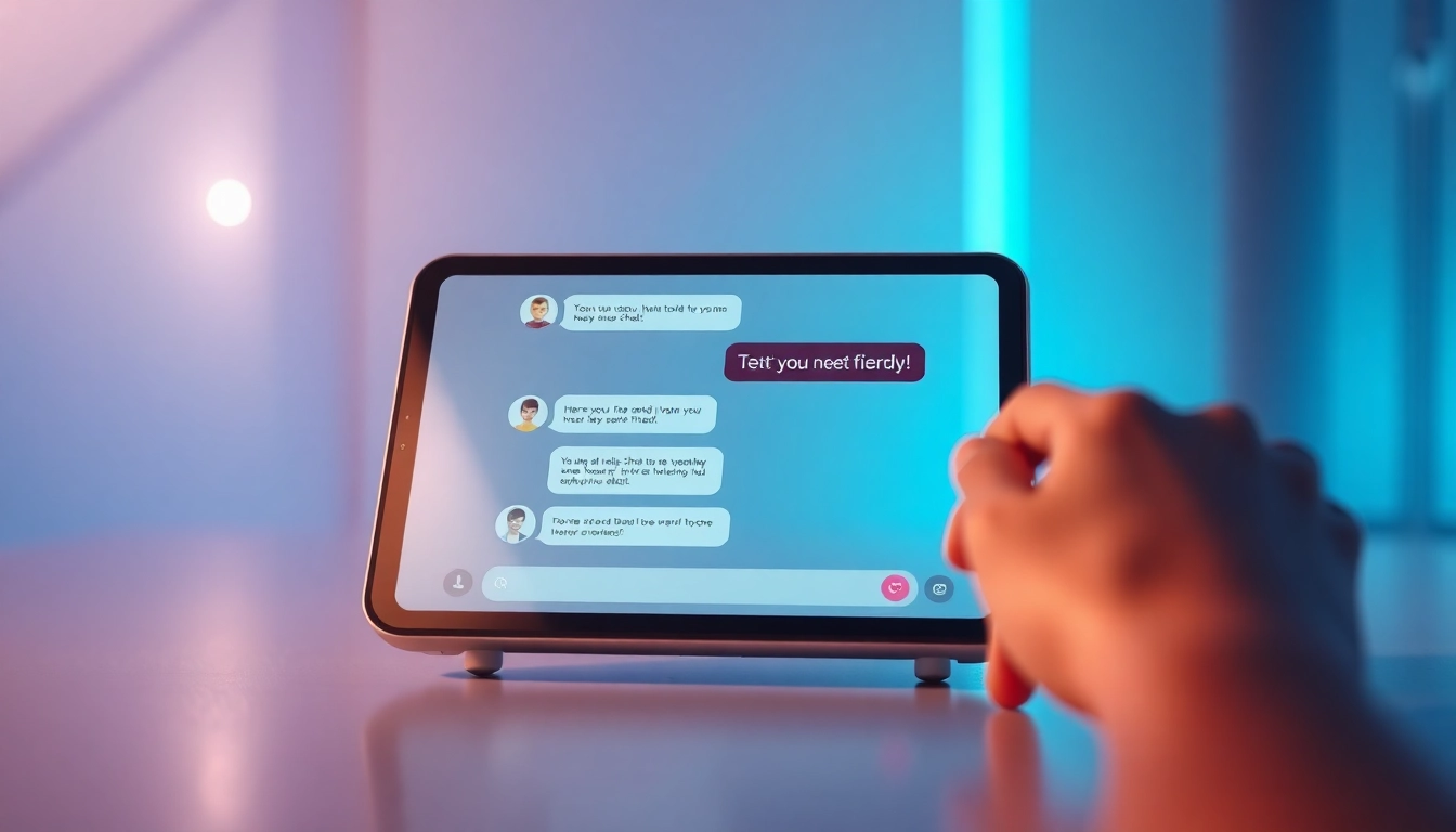 Engaging AI sex chat interface on a digital device with friendly emojis.