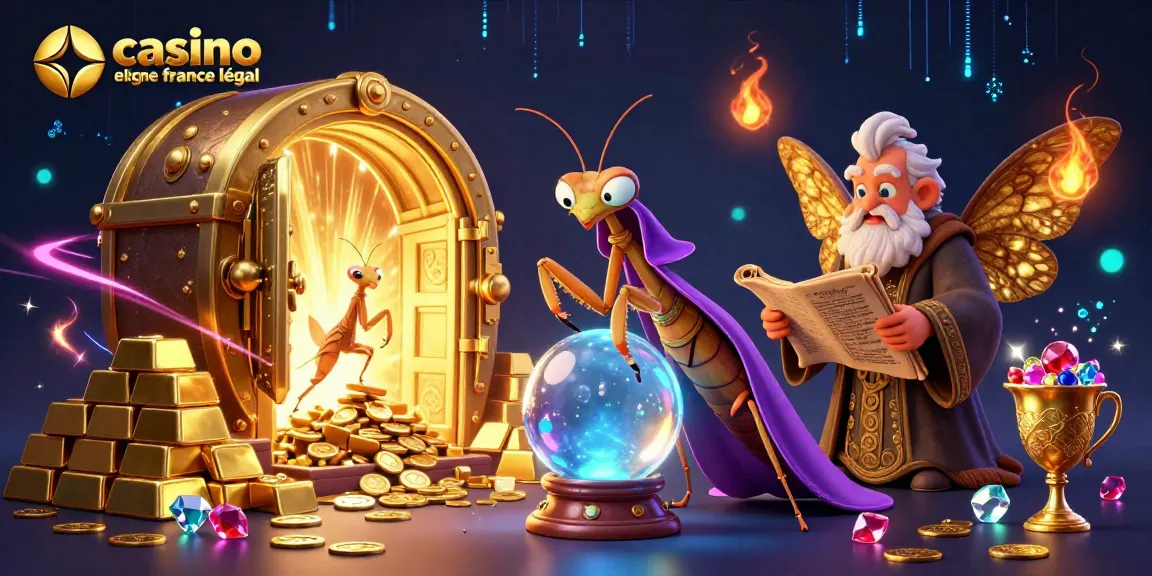 Découvrez un casino en ligne légal en France avec des personnages mystiques entourés de trésors scintillants.