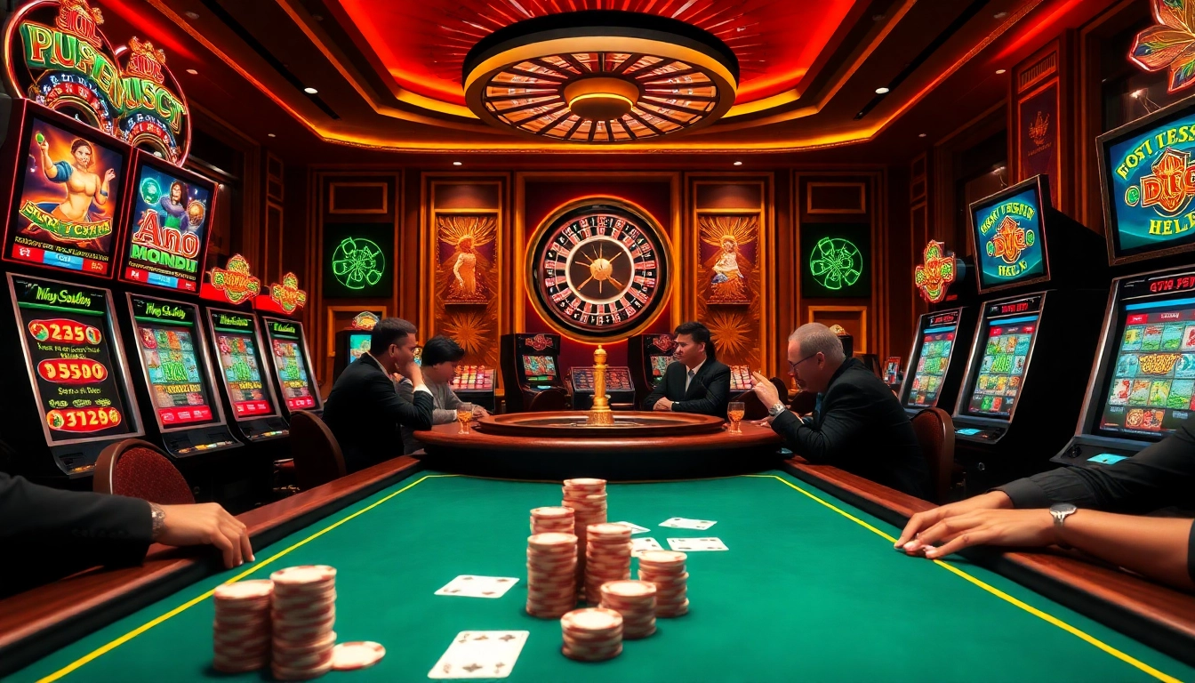 Rasakan kegembiraan obraltoto di meja poker kasino mewah yang penuh aksi dan dekorasi yang berwarna-warni.