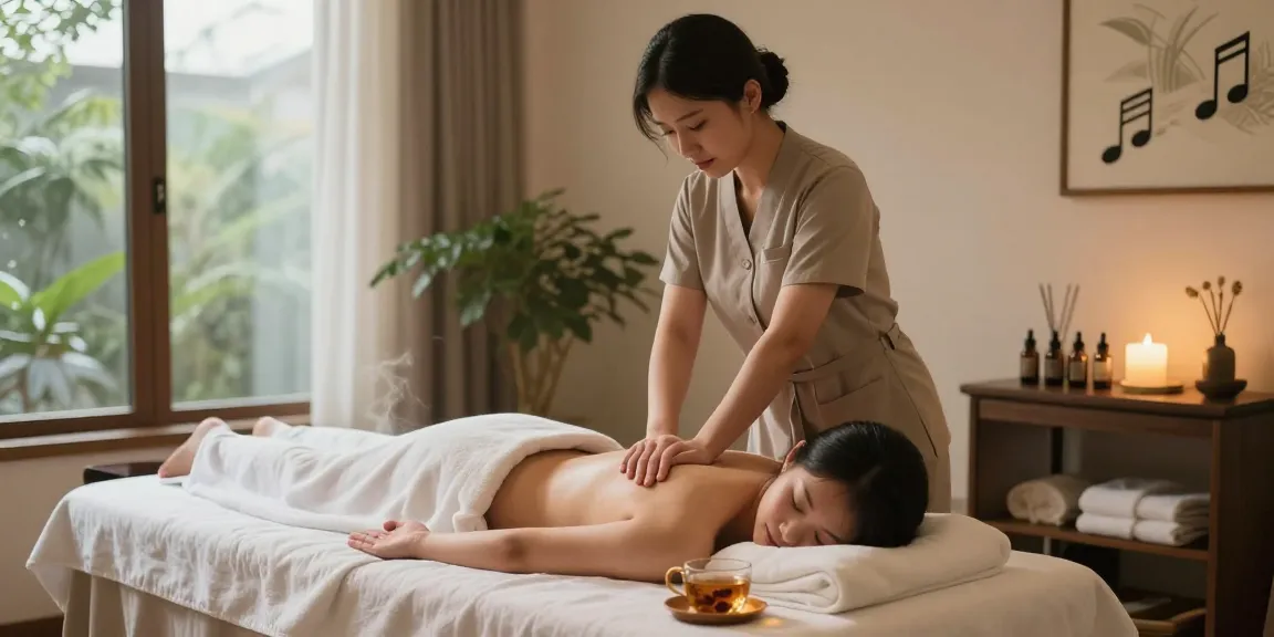 Serene wellness studio featuring expert Swedish massage at makangs.com/region/국내/서울-/마사지-스웨디시, highlighting relaxation and health benefits.