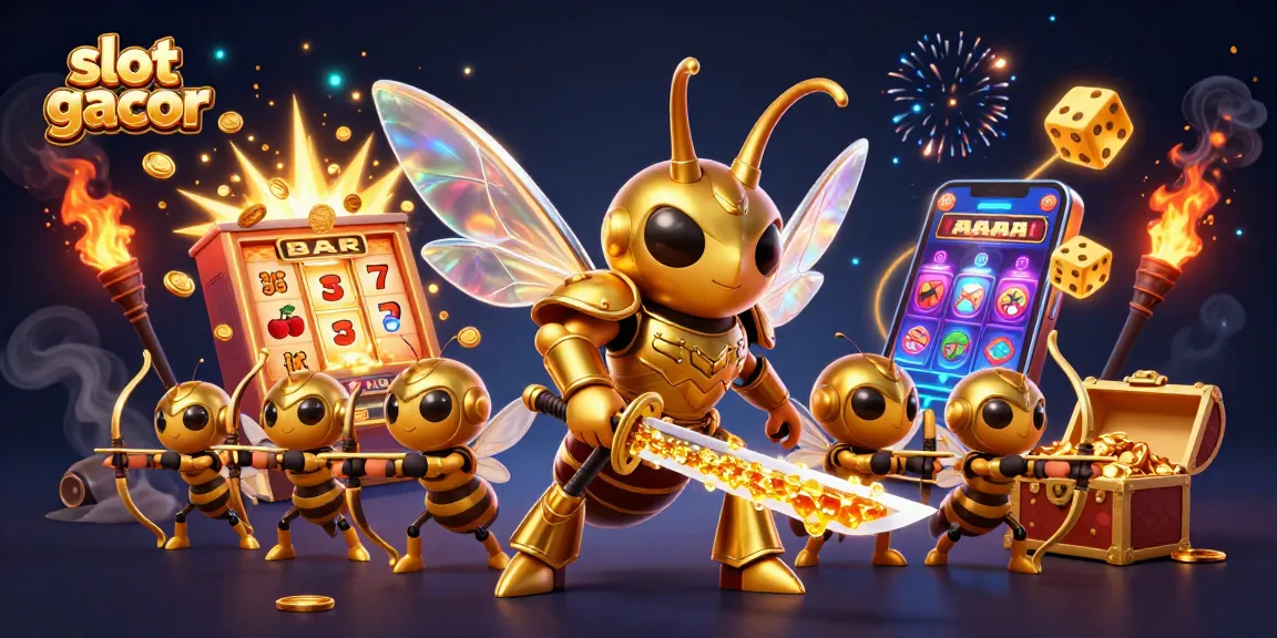Spin the slots with slot gacor featuring a golden hornet samurai and overflowing jackpots.