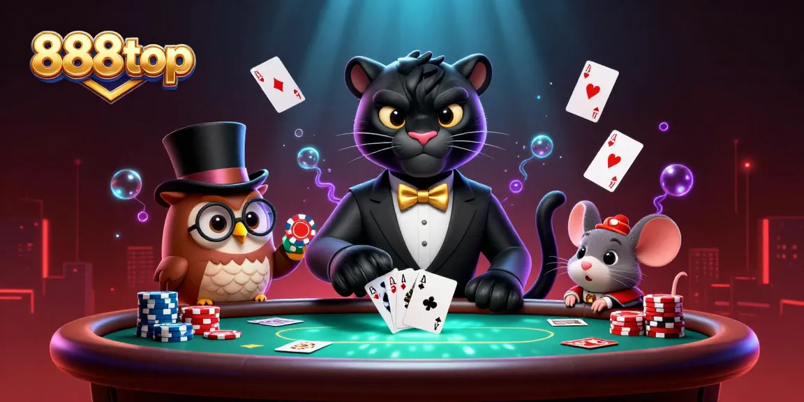 Experience thrilling gaming at 888top with stylish characters and vibrant casino elements.