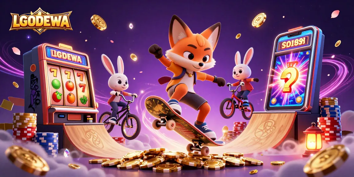Experience thrilling gameplay with LGODEWA's dynamic slot scene featuring colorful characters and vibrant casino symbols.