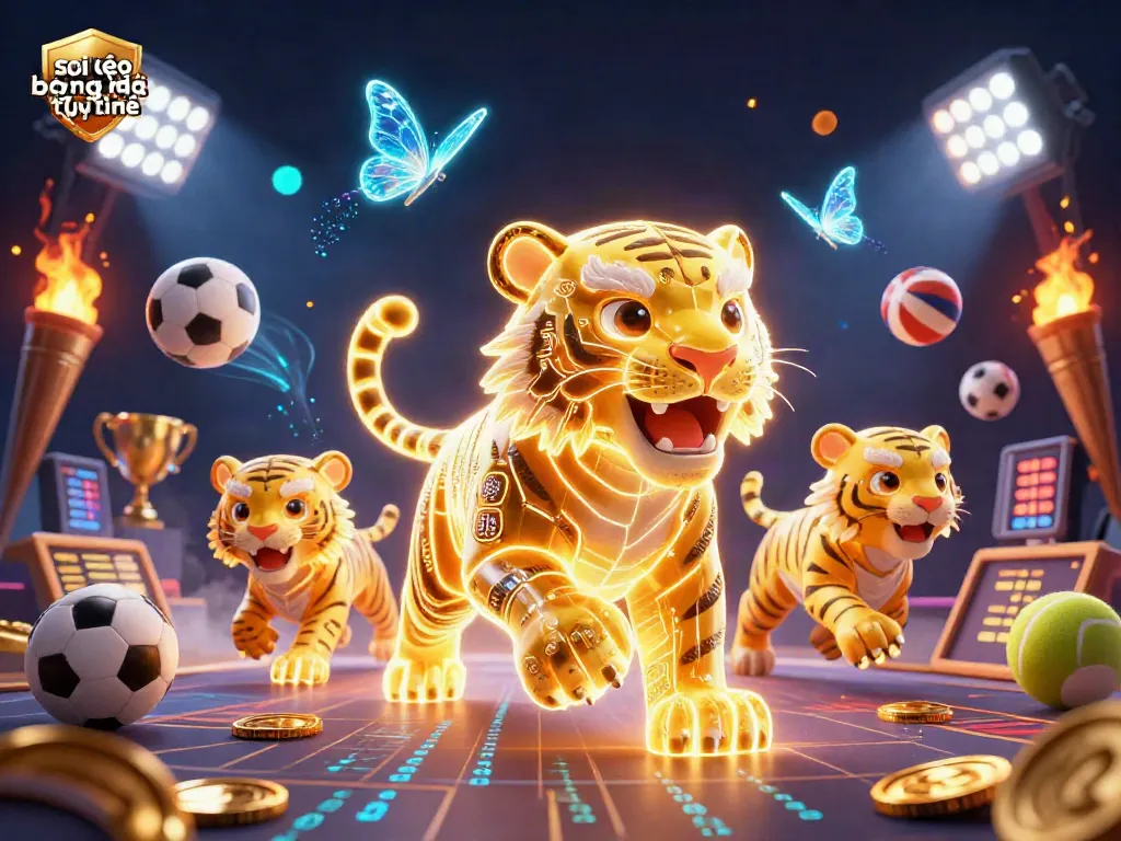 Soi kèo bóng đá trực tuyến hấp dẫn giữa những bóng đá 3D sống động và cảnh casino tuyệt đẹp.