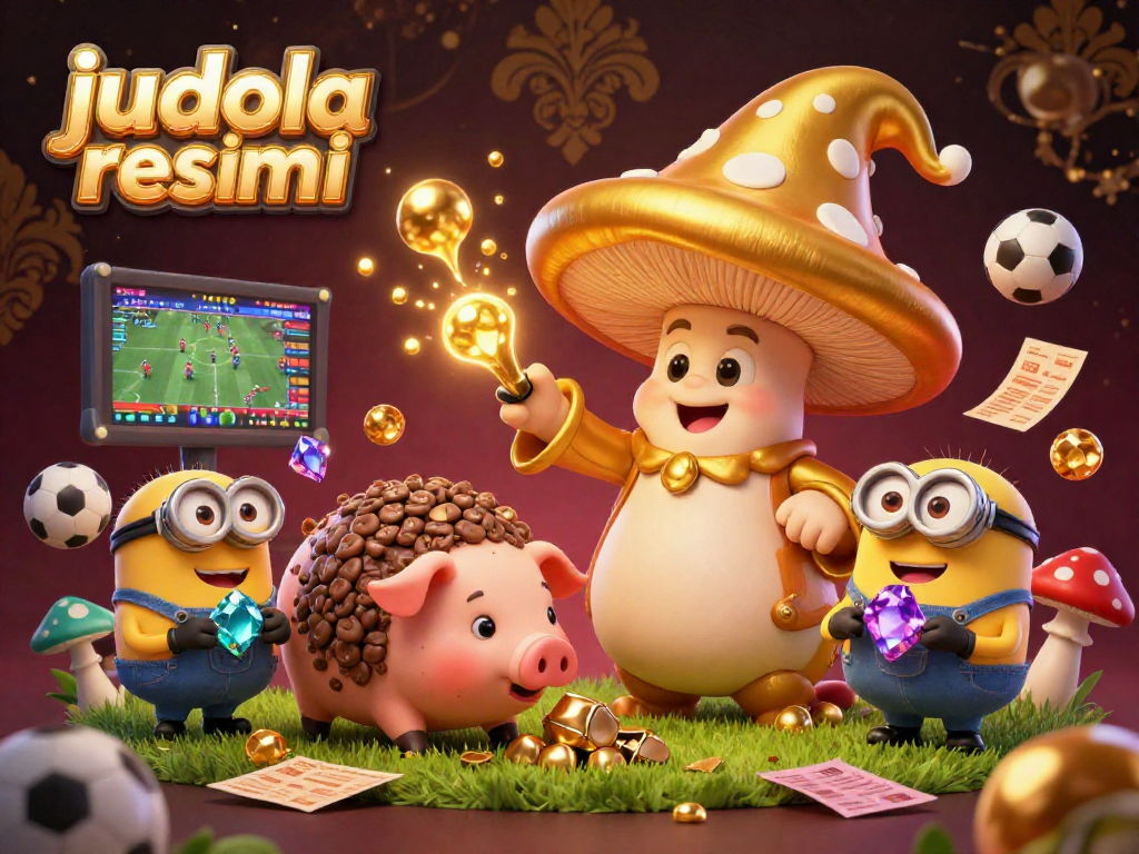 Engage in sports betting excitement with judi bola resmi featuring a vibrant scene of characters and lively game elements.