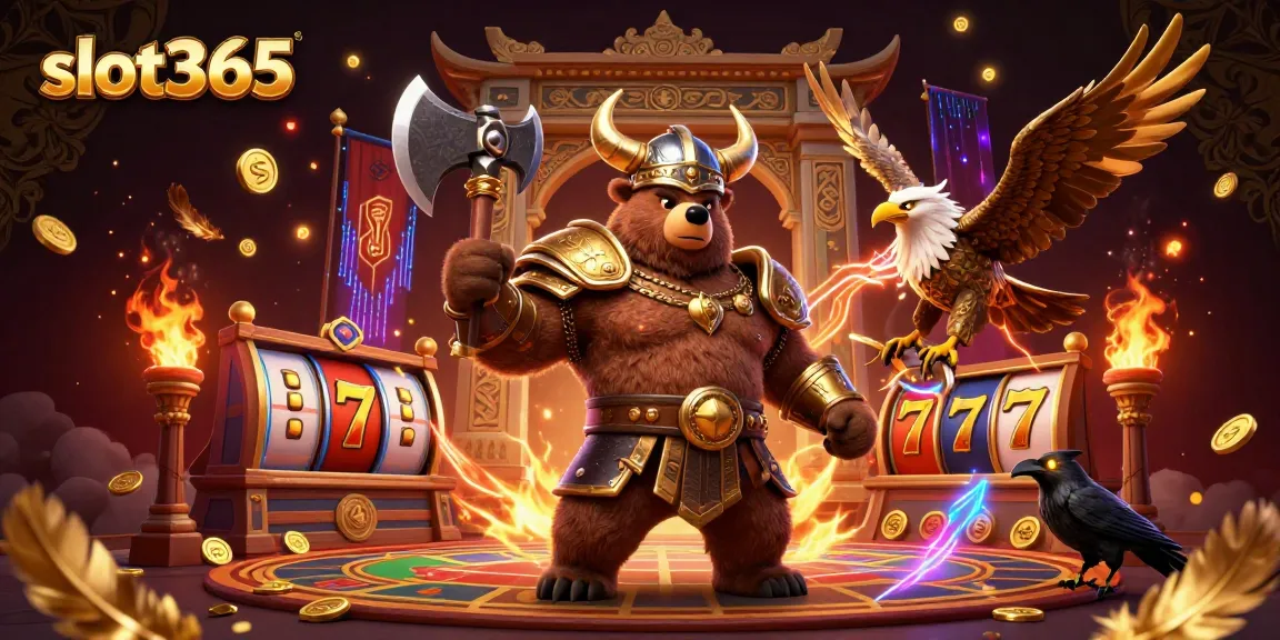 Experience thrilling gameplay with slot365 in this dynamic illustration showcasing vibrant casino elements.