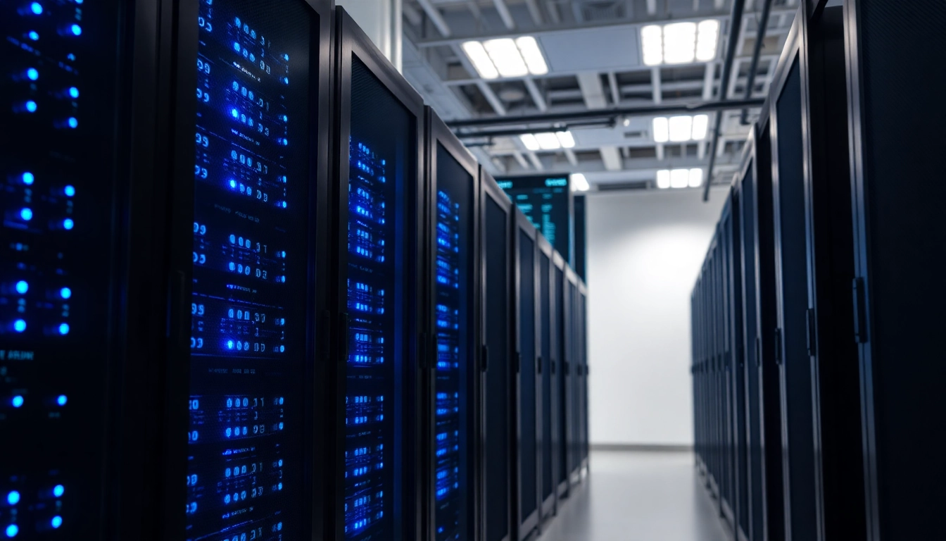 Engaging visual representation of CDN with DDoS Protection showcasing a modern data center environment.