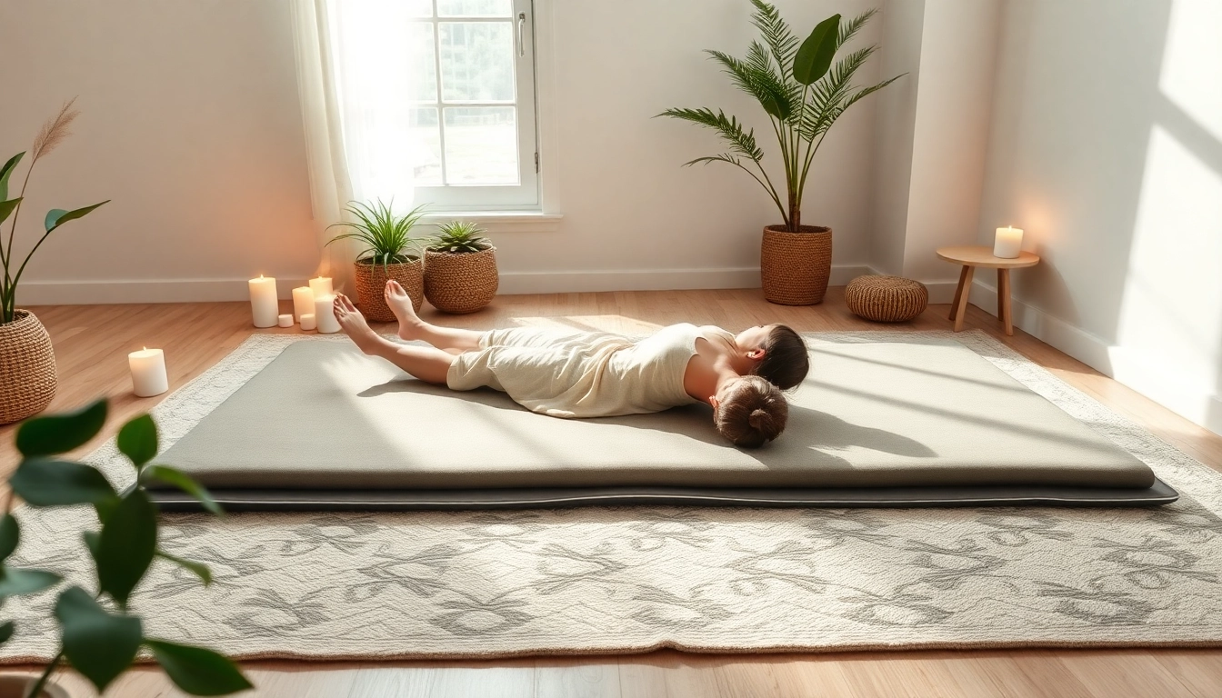 Entspannen auf der Akupressurmatte in einem ruhigen Wellnessraum
