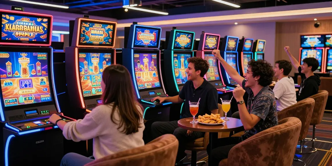 Players enjoying a lively slot online experience at a modern casino
