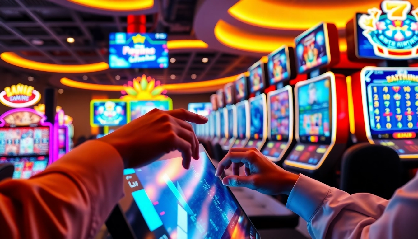 Engaging players in a vibrant Non gamstop Casino Uk environment showcasing online gaming excitement.