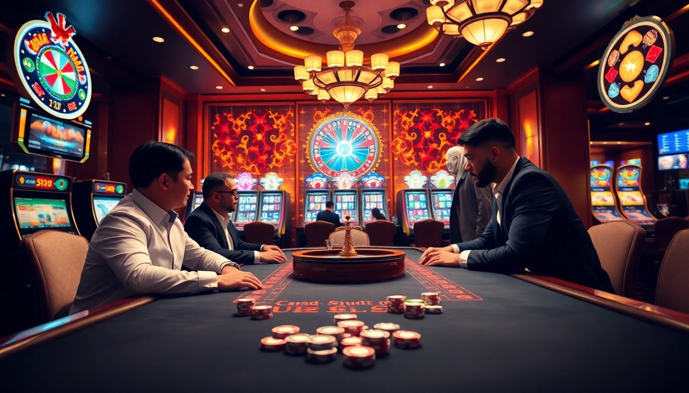 Experience the excitement of gambling at vn88 with engaging actions at a luxurious poker table.