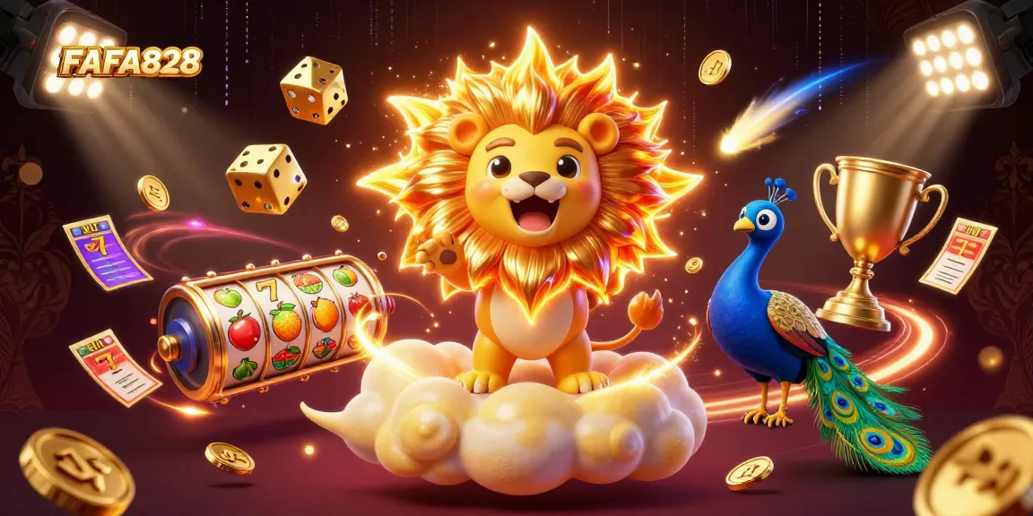 Experience thrilling wins with FAFA828 in this captivating casino scene, showcasing excitement and jackpot dreams.