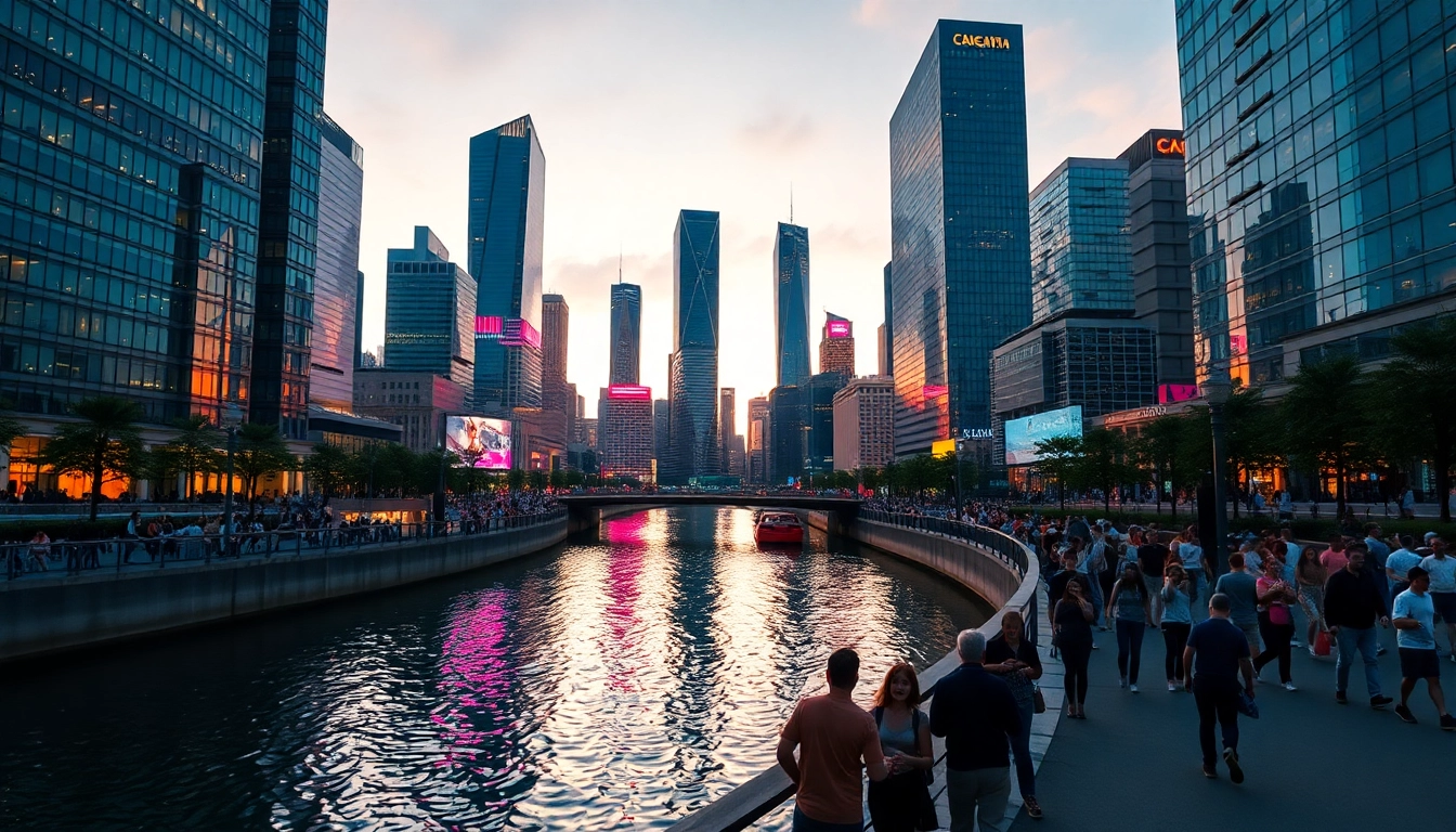 Experience vibrant city life with 79king embodied in the colorful skyline and active community.