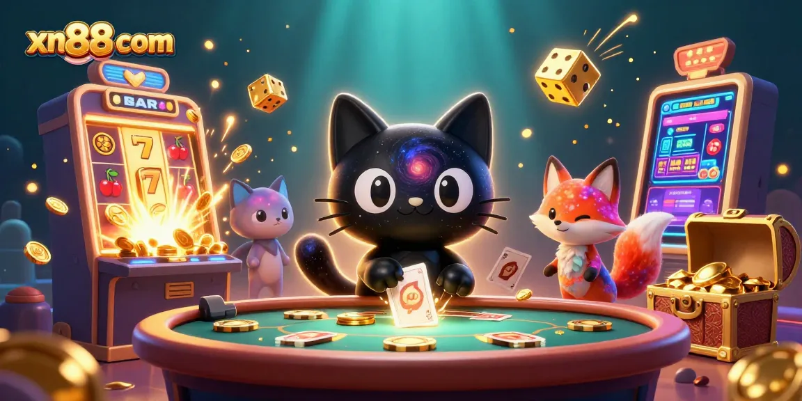 Experience thrilling gameplay at xn88 com with a cosmic casino illustration featuring exciting elements.