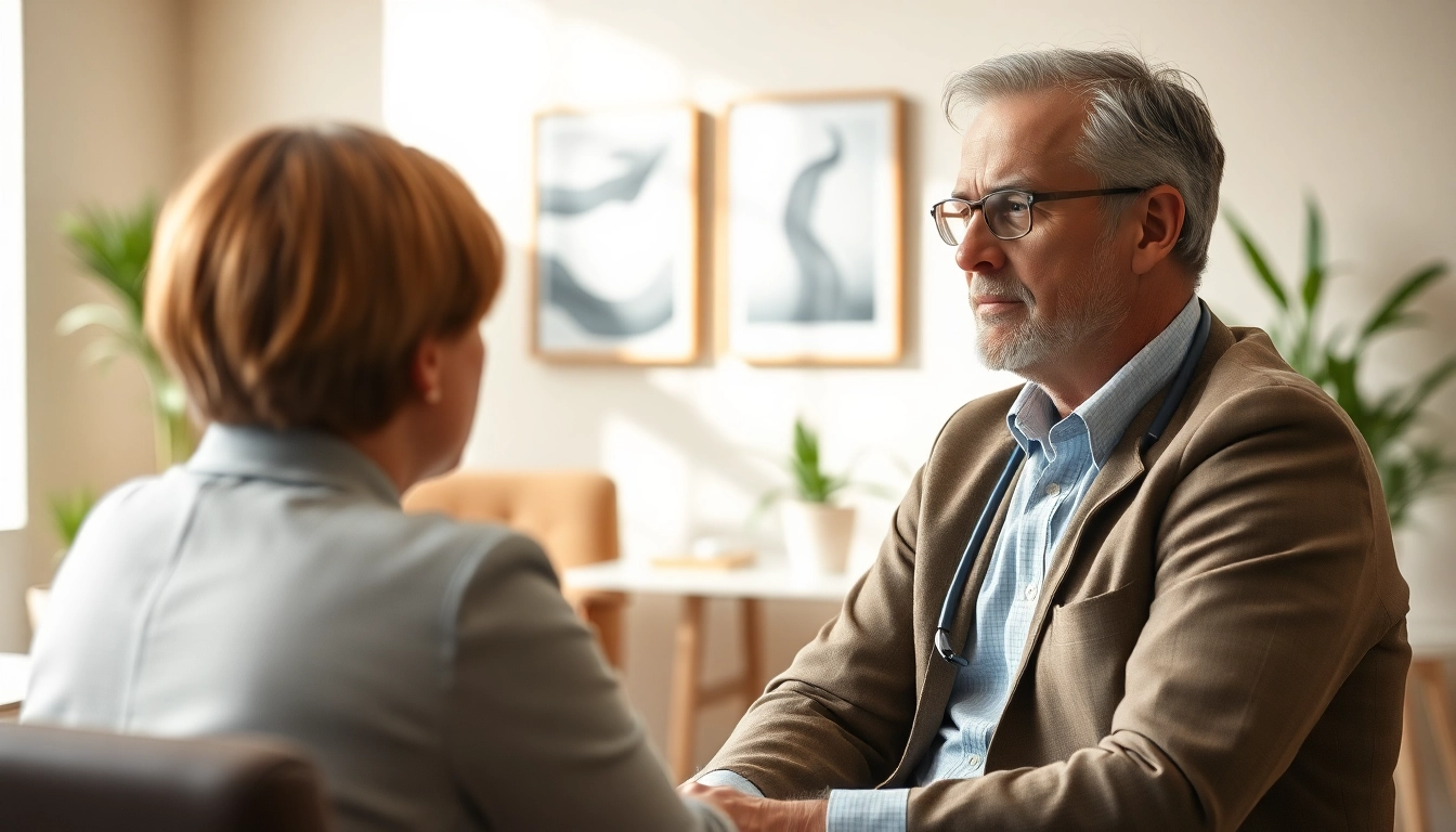 Experienced German psychiatrist India facilitating a warm consultation in a tranquil office setting.