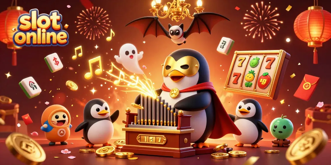 Bagikan kegembiraan bermain slot online dengan karakter penguin misterius dan elemen menarik yang mengelilinginya.