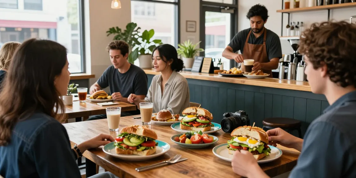 Best brunch Austin: NYC-inspired breakfast sandwiches served in a lively cafe.