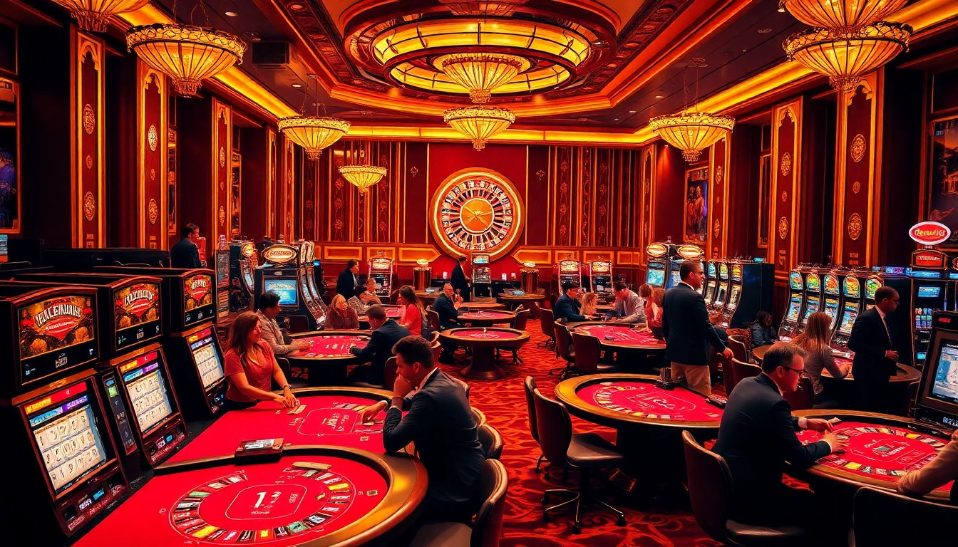 Experience thrilling gameplay at https://www.kjc.global/ with a lively casino backdrop featuring poker action and roulette excitement.