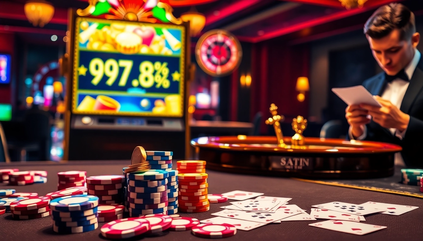 Experience thrilling action with rtp pragmatic play at a luxurious casino table laden with chips and cards.