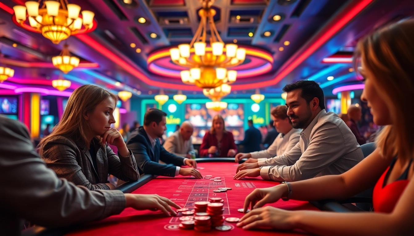 Experience the thrill of cs2 gambling sites with players at a lively casino table.
