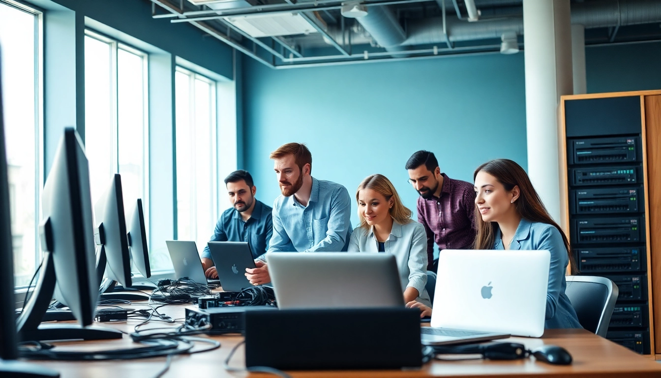 Managed IT services near me team working in a collaborative office environment.