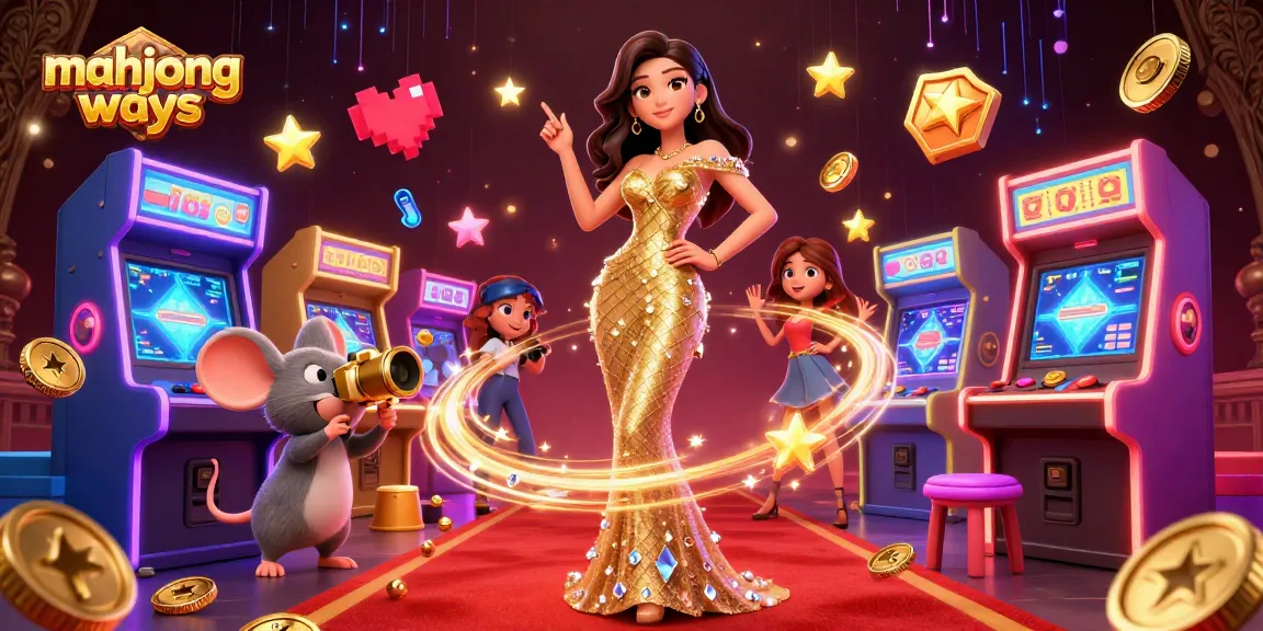 Spin the reels with Mahjong Ways in this vibrant and dynamic casino-themed illustration.