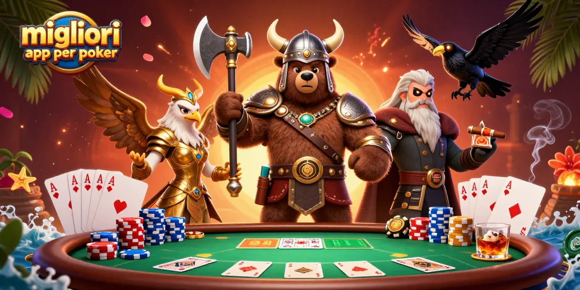 Migliori app per poker: gioca a poker con colori vivaci e personaggi unici in un ambiente coinvolgente