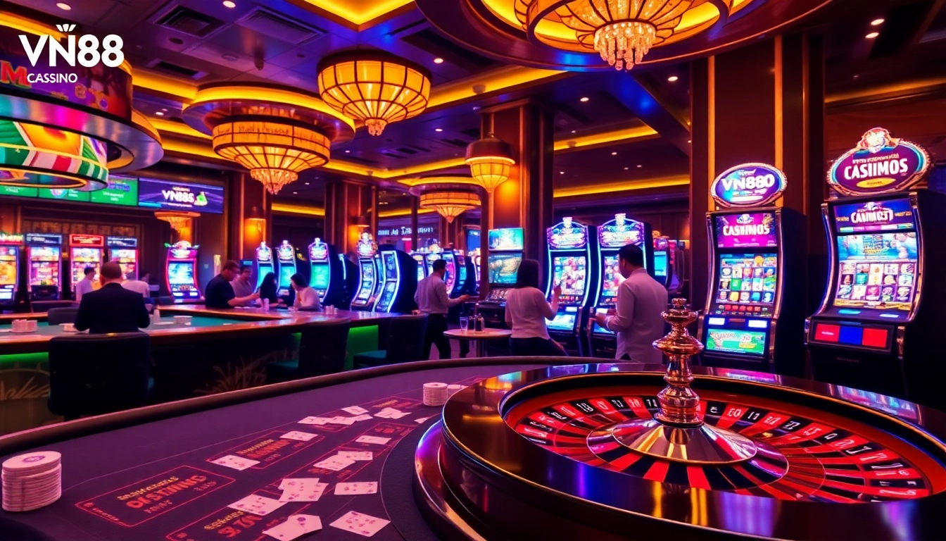 Experience the excitement of VN88 casino games with vibrant tables, cards, and slots.