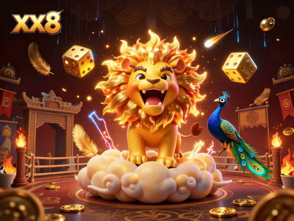 Experience thrilling gameplay at xx8 with a vibrant cartoon casino scene featuring exotic characters and dynamic elements.