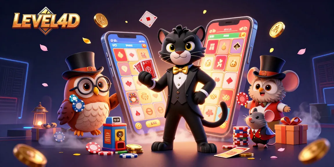 Memenangkan permainan di LEVEL4D dengan karakter menggemaskan dan elemen togel yang menarik.