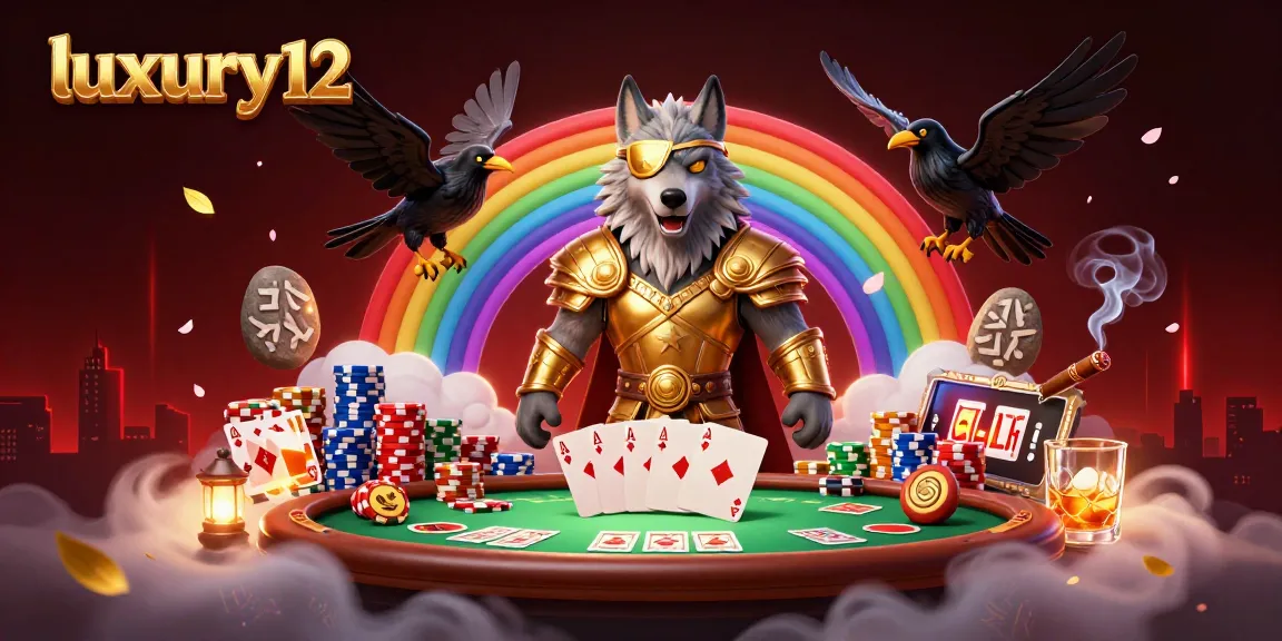 Engage with luxury12 in a vibrant casino scene featuring Odin and mythical elements.