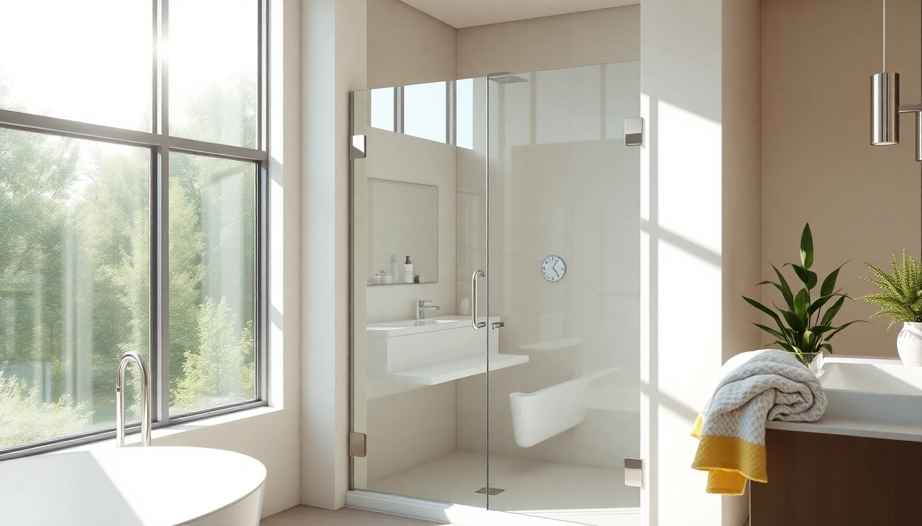 Elegant semi-frameless shower screen enhancing a modern bathroom's aesthetic.